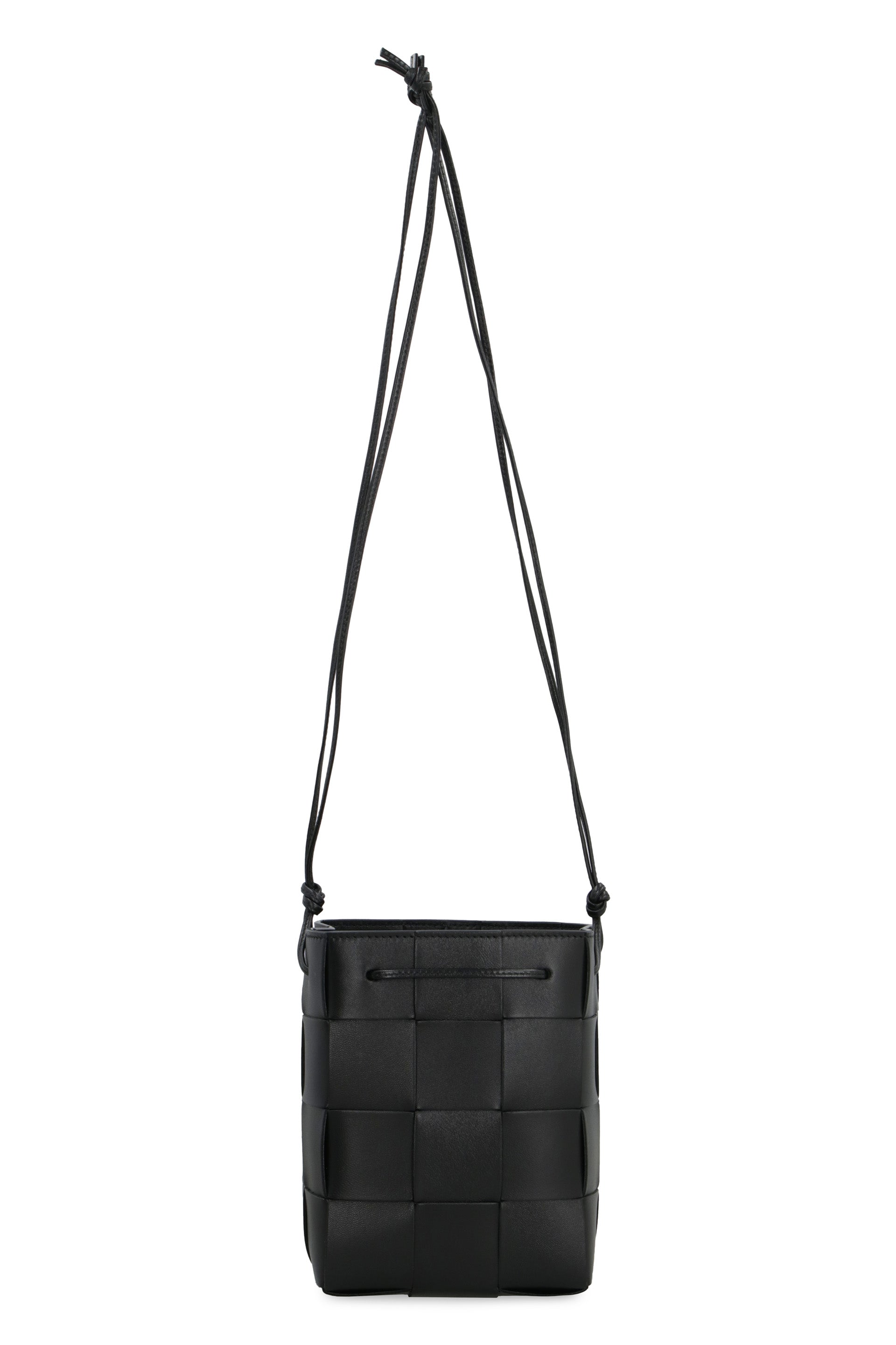 CASSETTE LEATHER BUCKET BAG