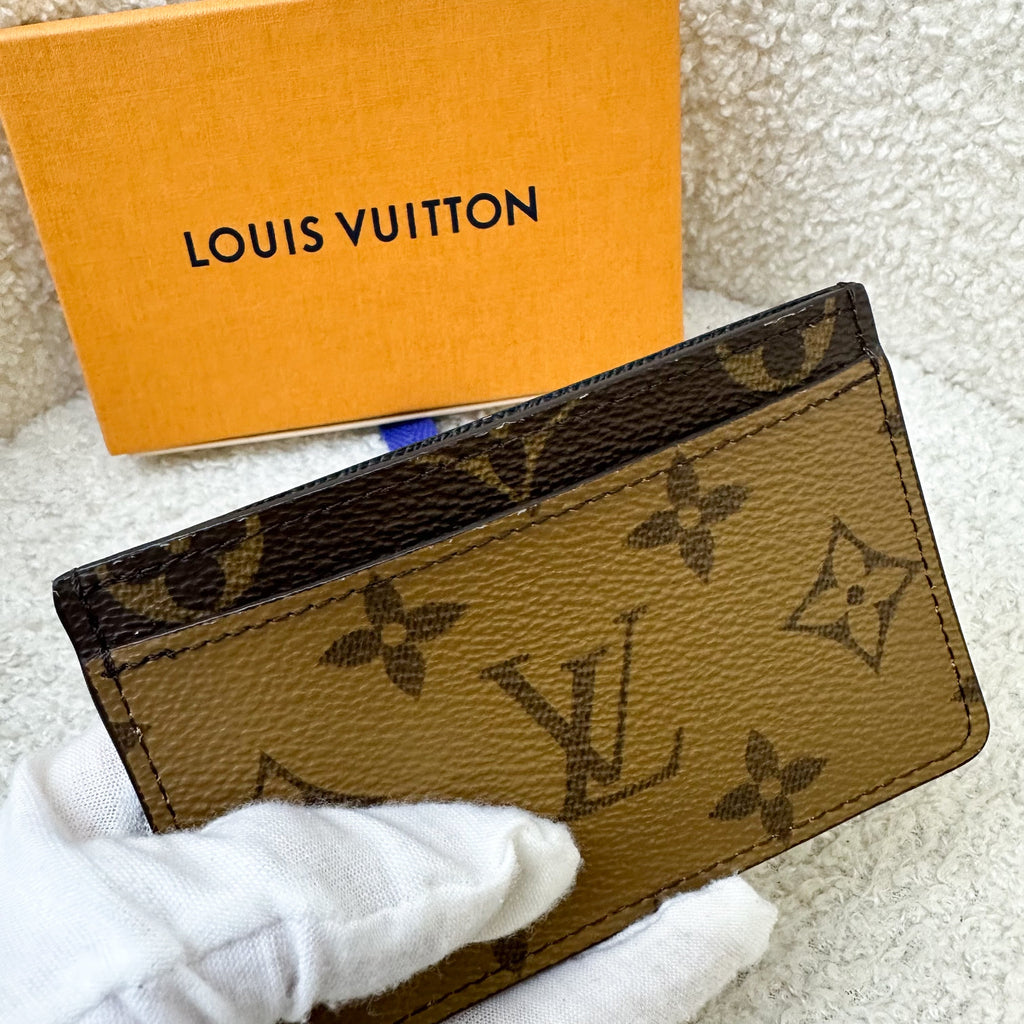 LV Flat Card Holder in Monogram & Reverse Monogram Canvas