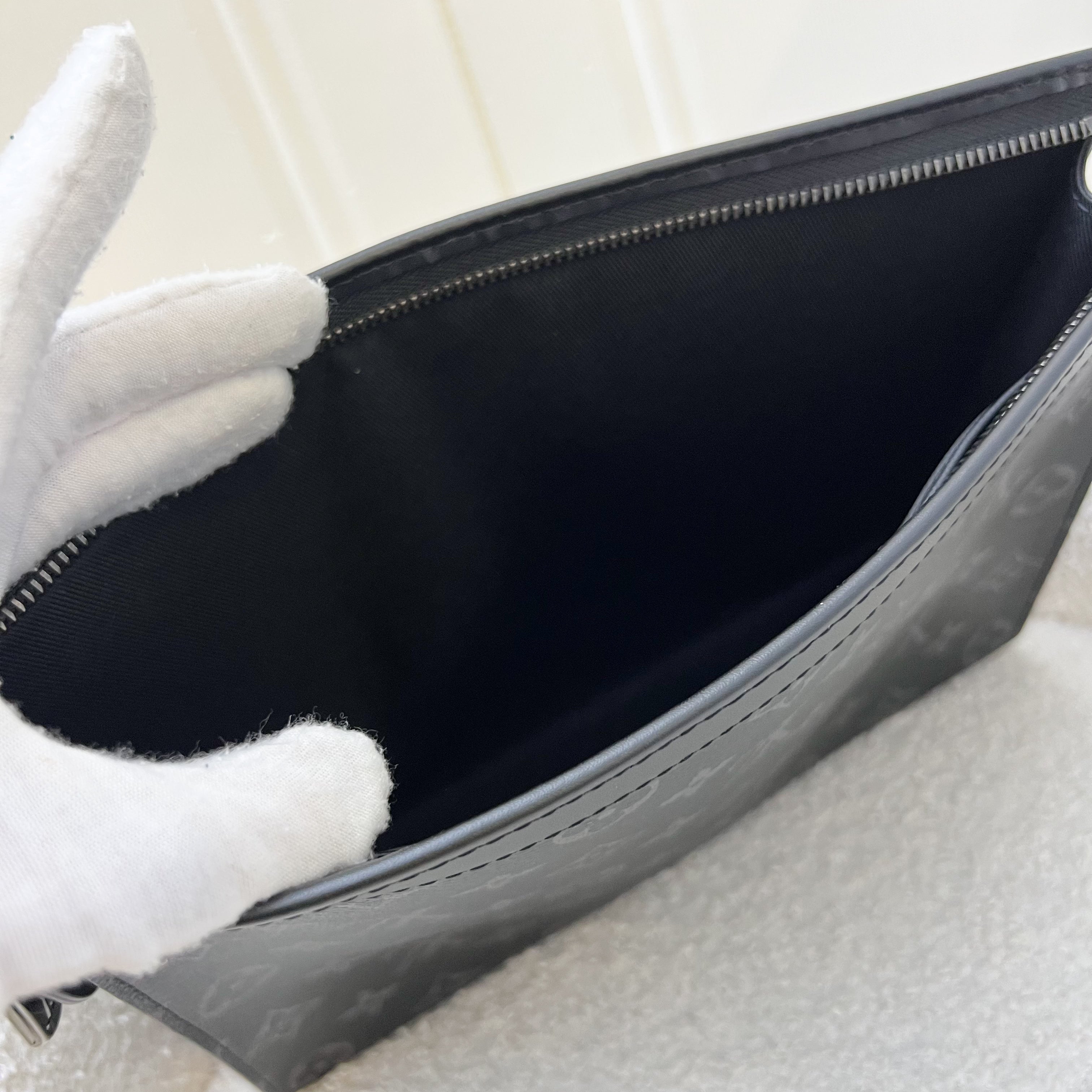 LV Pochette Voyage MM in Monogram Eclipse Canvas in SHW