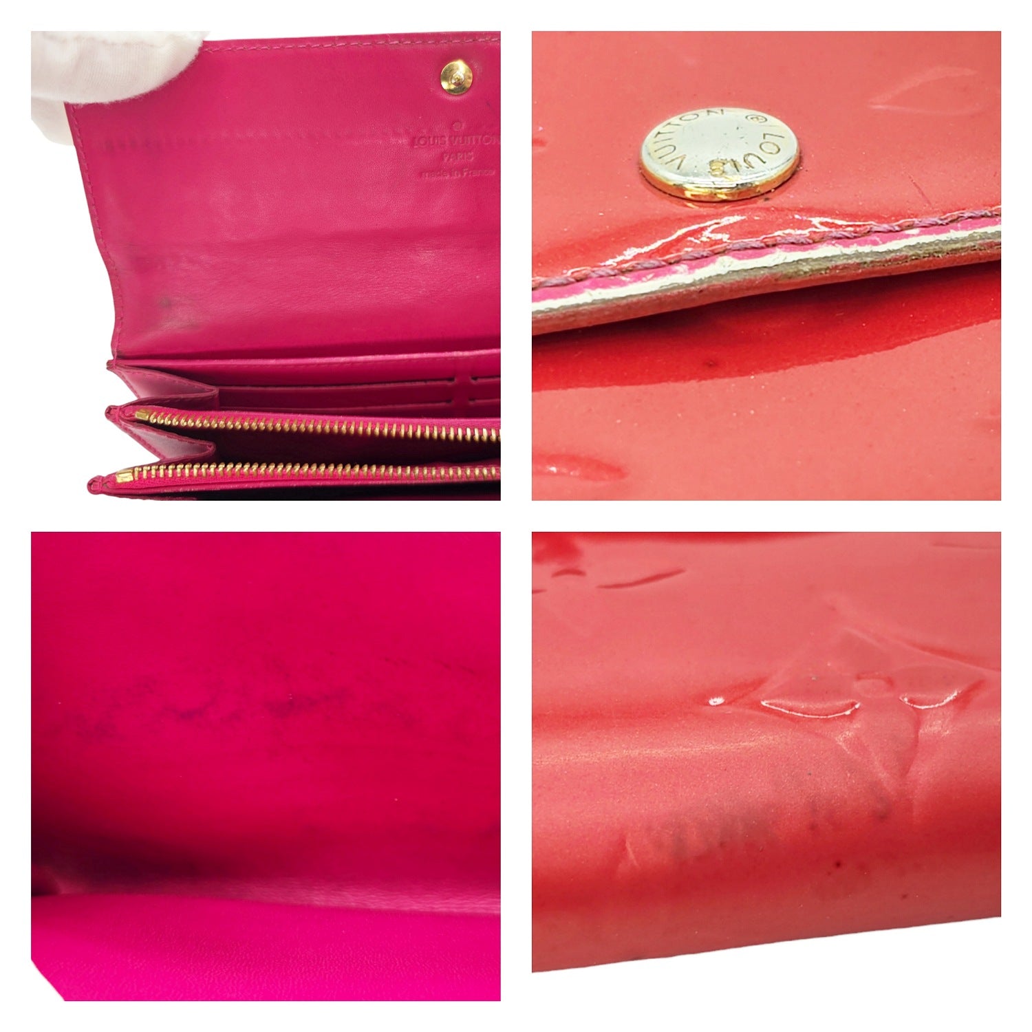 Louis Vuitton Monogram Sarah Vernis Wallet Rose Pop