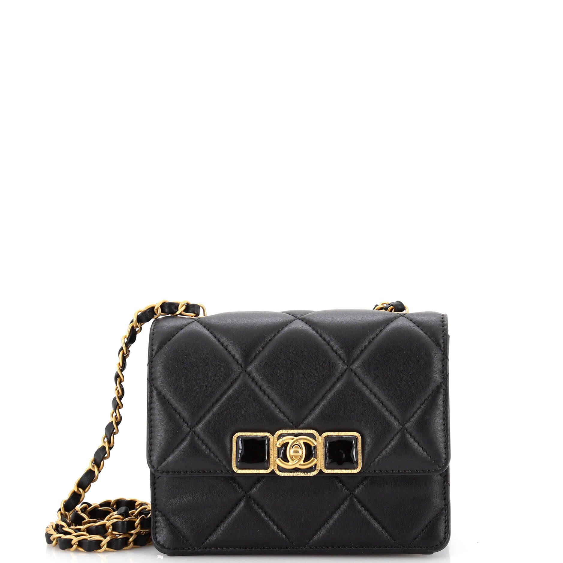 CHANEL Resin CC Flap Bag Quilted Calfskin Mini