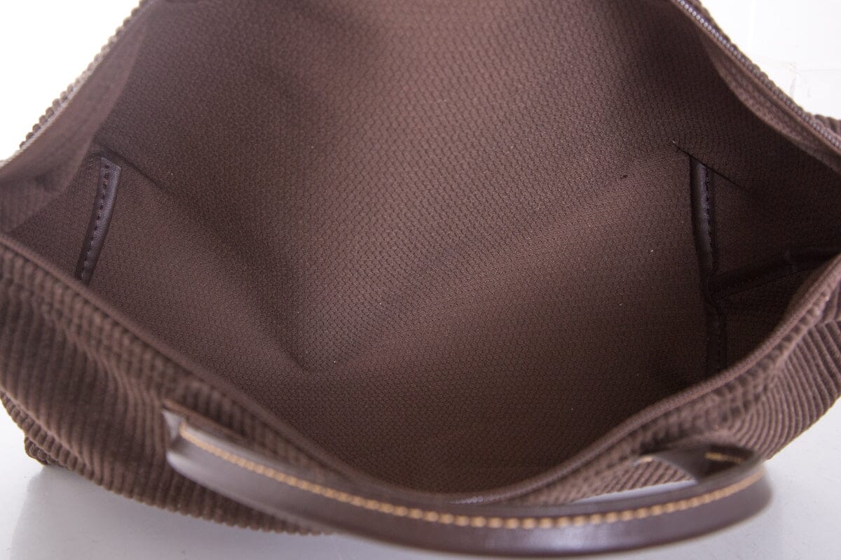 Longchamp Brown Courdoroy Handbag