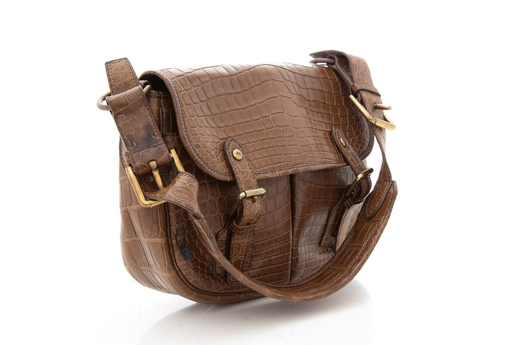 Ralph Lauren Brown Croc Handbag