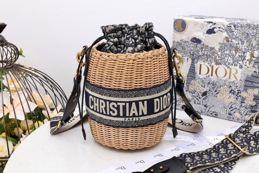 GLAMI MeGLAMIum Lady Bag Natural Wicker  Blue For Women 28cm/11in CD M0505CMVO_M808