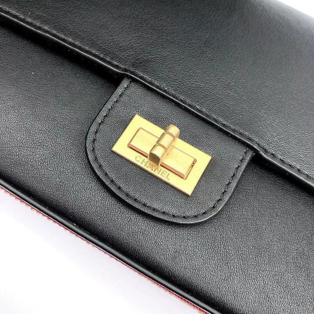 CHLMaroon Medallion Nude Reissue 2.55 Classic 225 Flap Black Bag For Women 24cm/9.4in