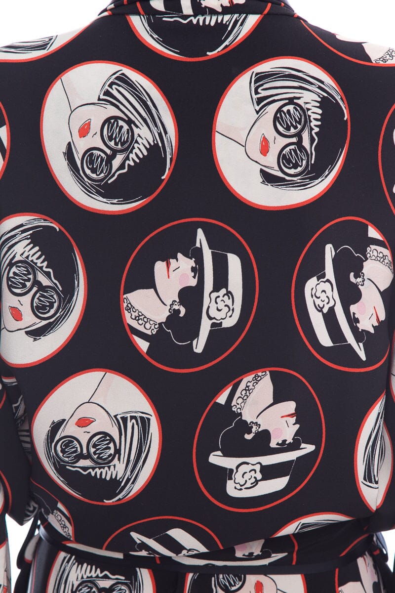 CHANEL Coco Print 2007 Spring Runway Unisex Silk Robe