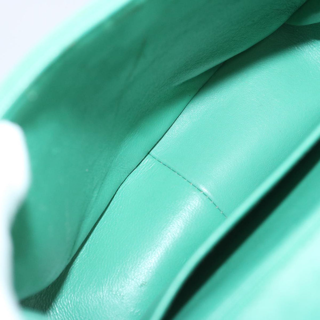CHANEL Hand Bag Suede Green CC 68731A