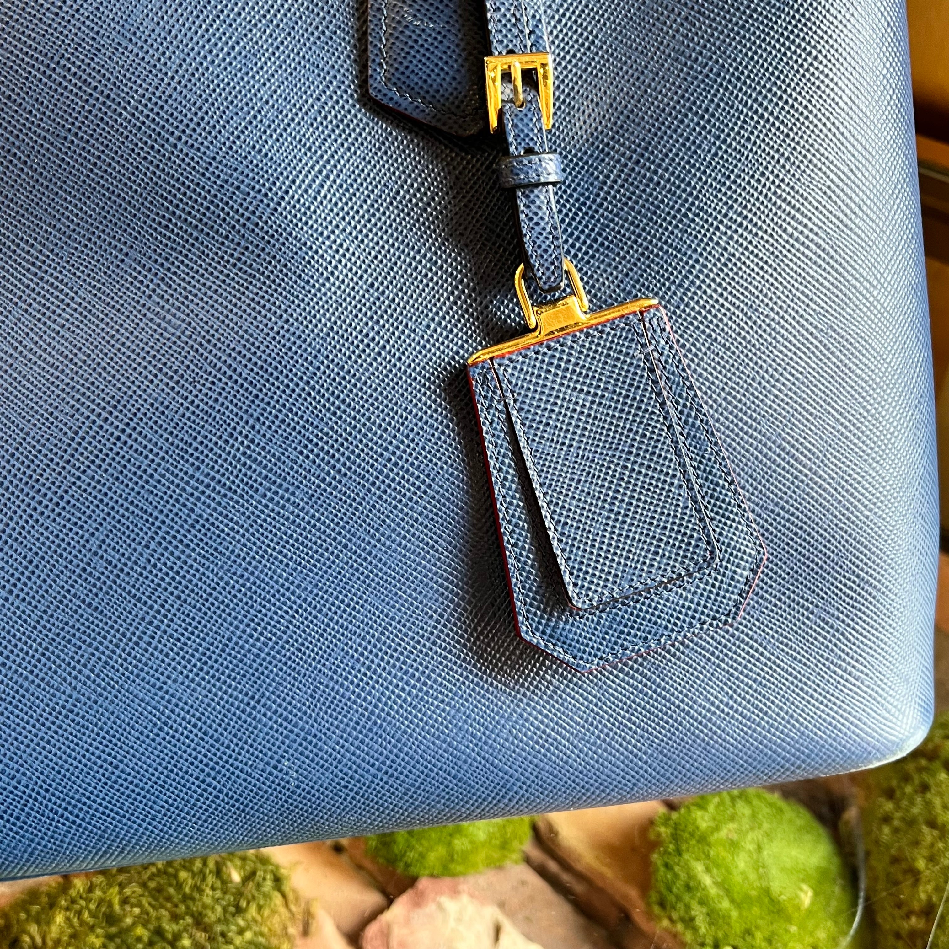 PRADA Medium Saffiano Lux Leather Double Handle Tote Bag