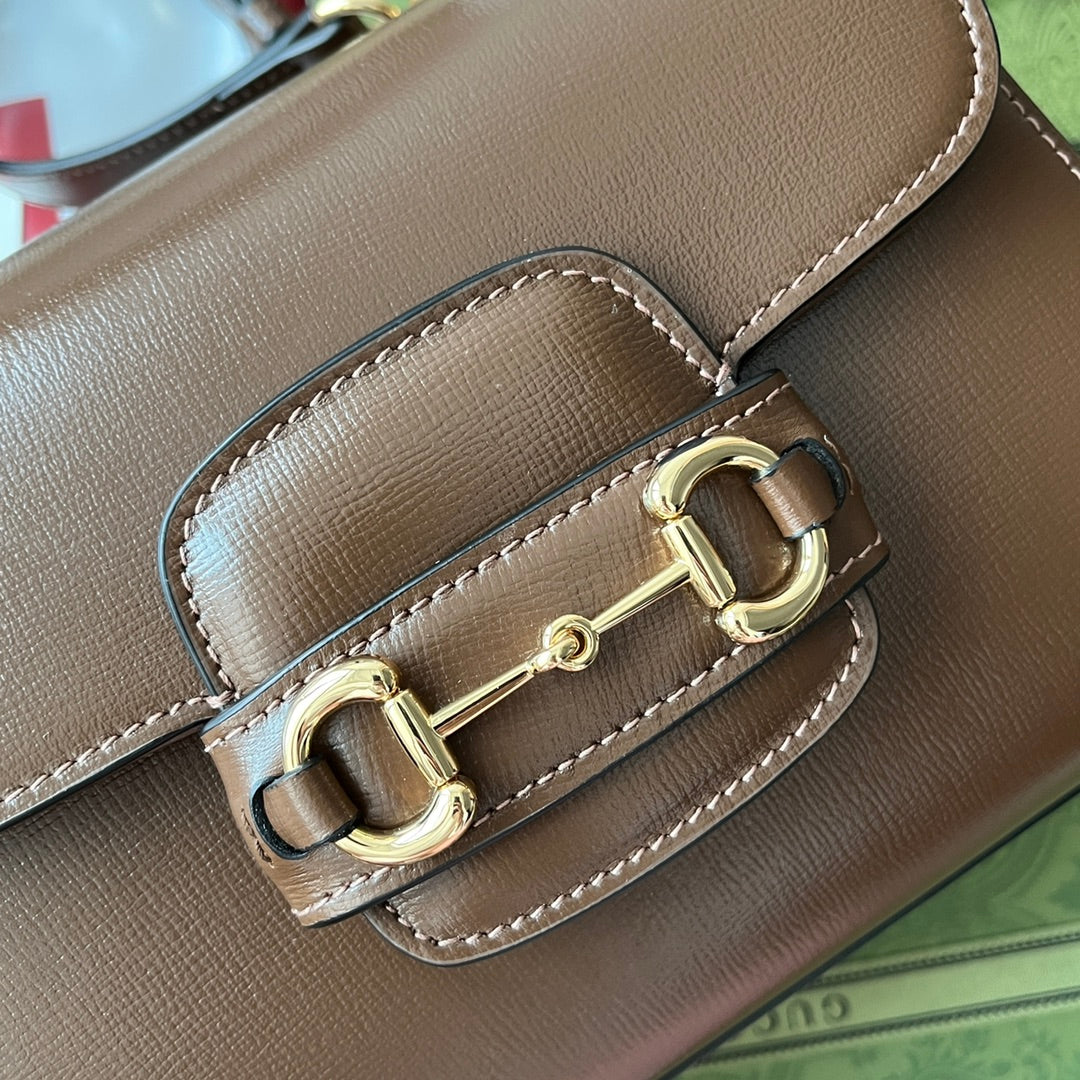 Glami OphiGLAMIa Glami Horsebit 1955 Mini Bag Brown For Women, Women’s Bags 8.6in/22cm Glami 703848 AAA7G 2361