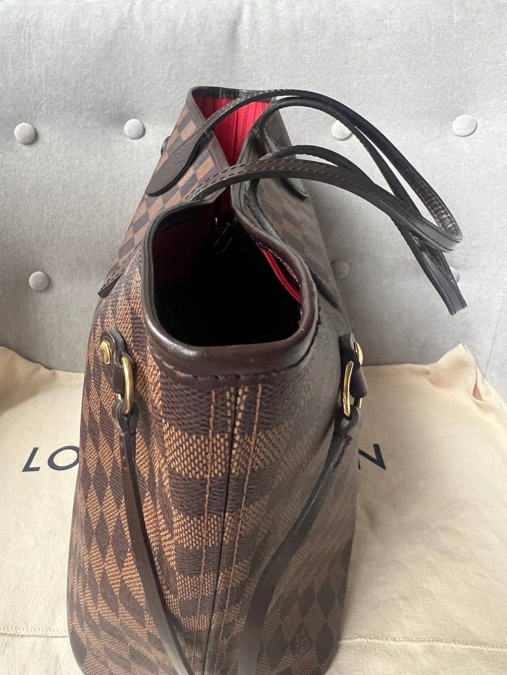 Louis Vuitton Neverfull MM Damier Ebene Cherry Interior (RRP £1,410)