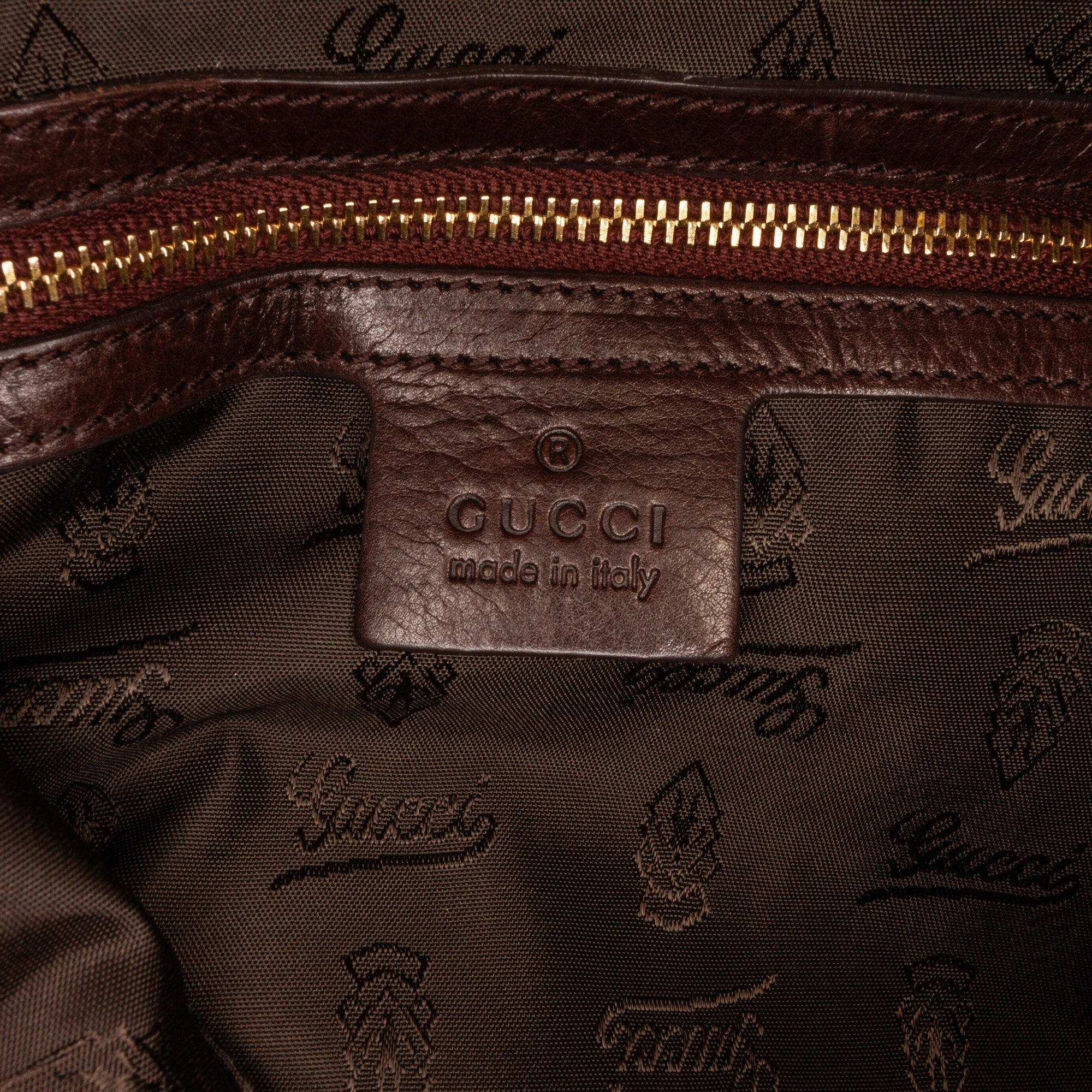 Gucci Hysteria Tortoise Shell Medium Brown Patent Leather