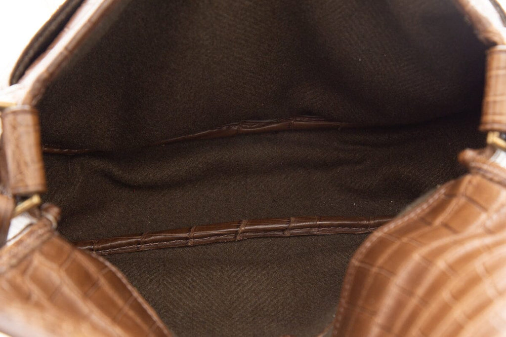 Ralph Lauren Brown Croc Handbag