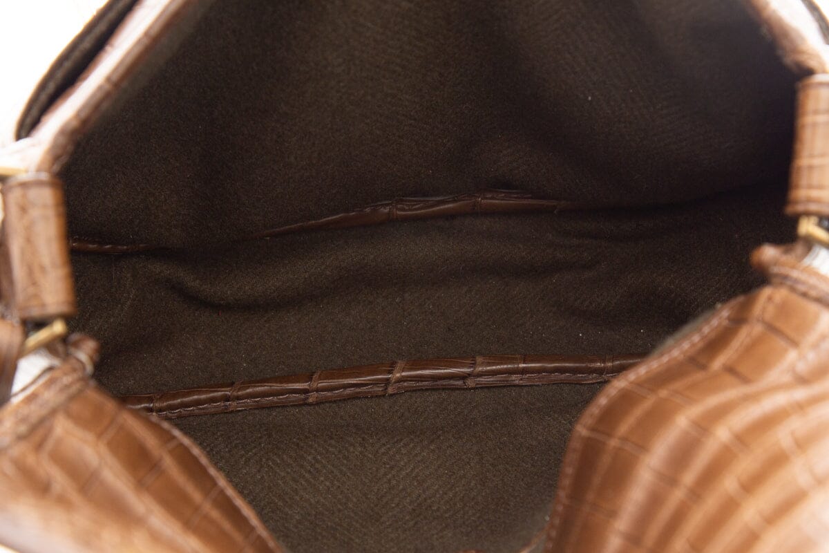 Ralph Lauren Brown Croc Handbag