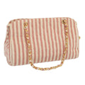 CHANEL Matelasse Chain Shoulder Bag Canvas White Red CC 69059SA