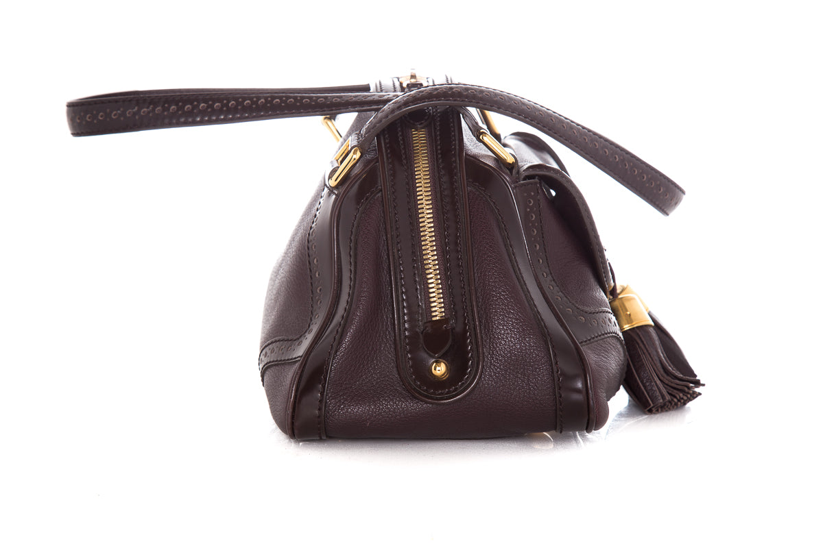 Celine Brown Winged- Tip Tassle Detail  Shoulder Bag