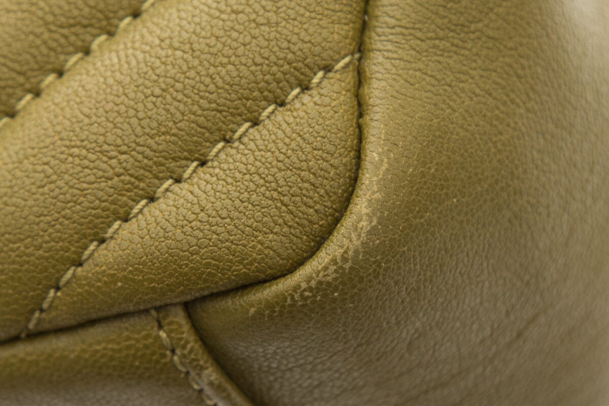 Saint Laurent Green College Chain Quilted Handbag