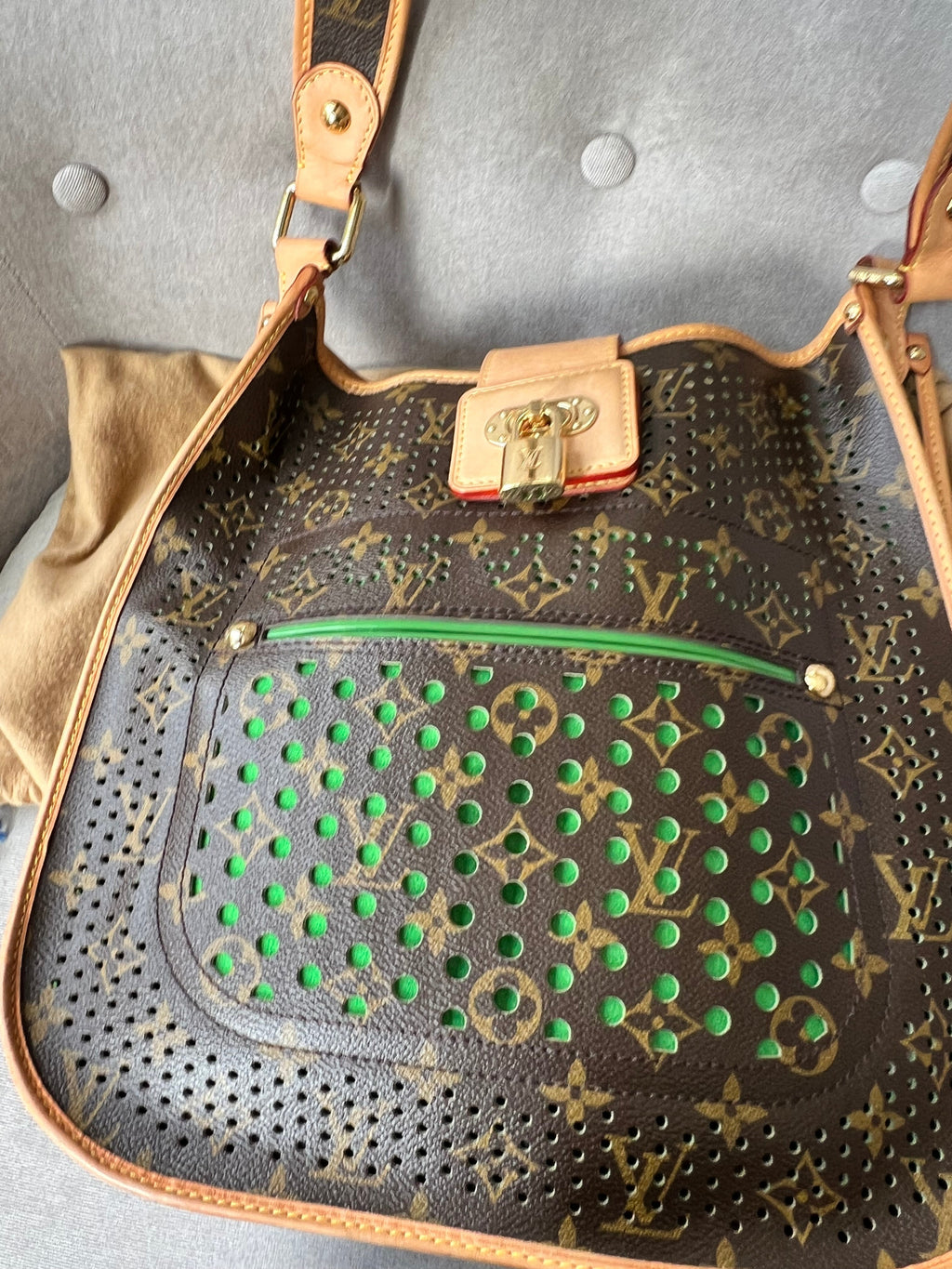 Louis Vuitton Perforated Monogram Green Musette Bag