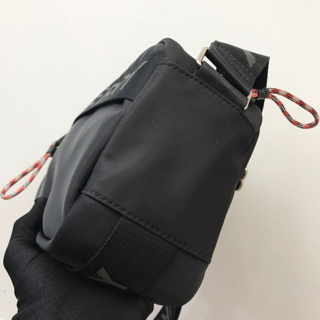GLAMI Logo Detail Nylon Crossbody Bag Black For Men, Bags 8.7in/22cm