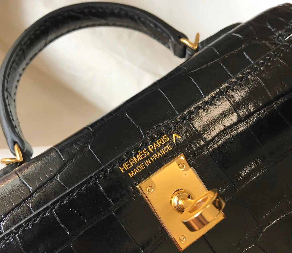 GLAMI Kelly Black For Women Gold Toned Hardware 7.8in/20cm