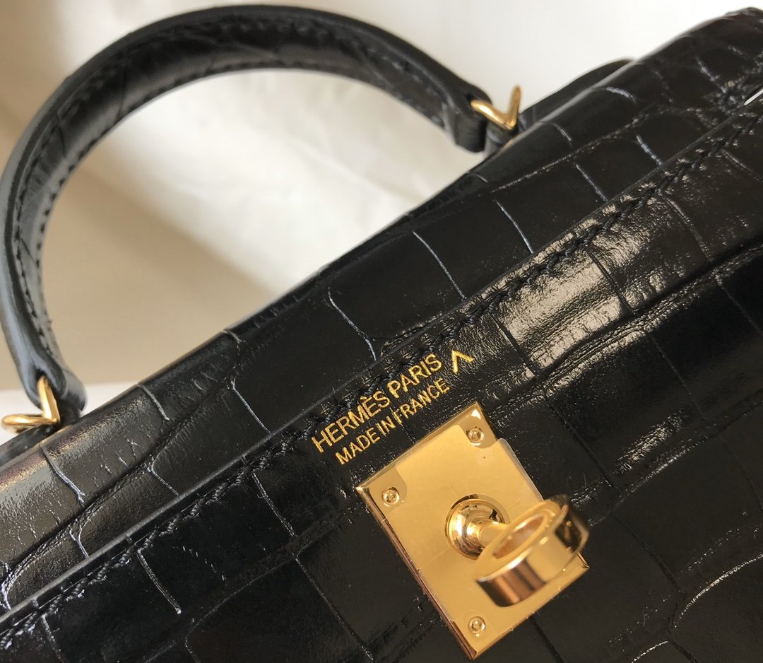 GLAMI Kelly Black For Women Gold Toned Hardware 7.8in/20cm