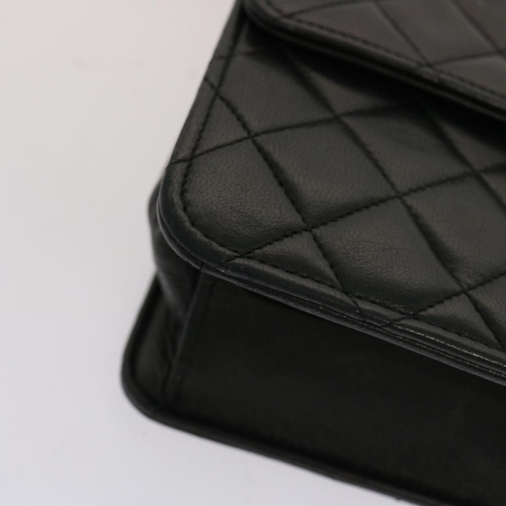 CHANEL Matelasse Chain Shoulder Bag Lamb Skin Black CC 69977A