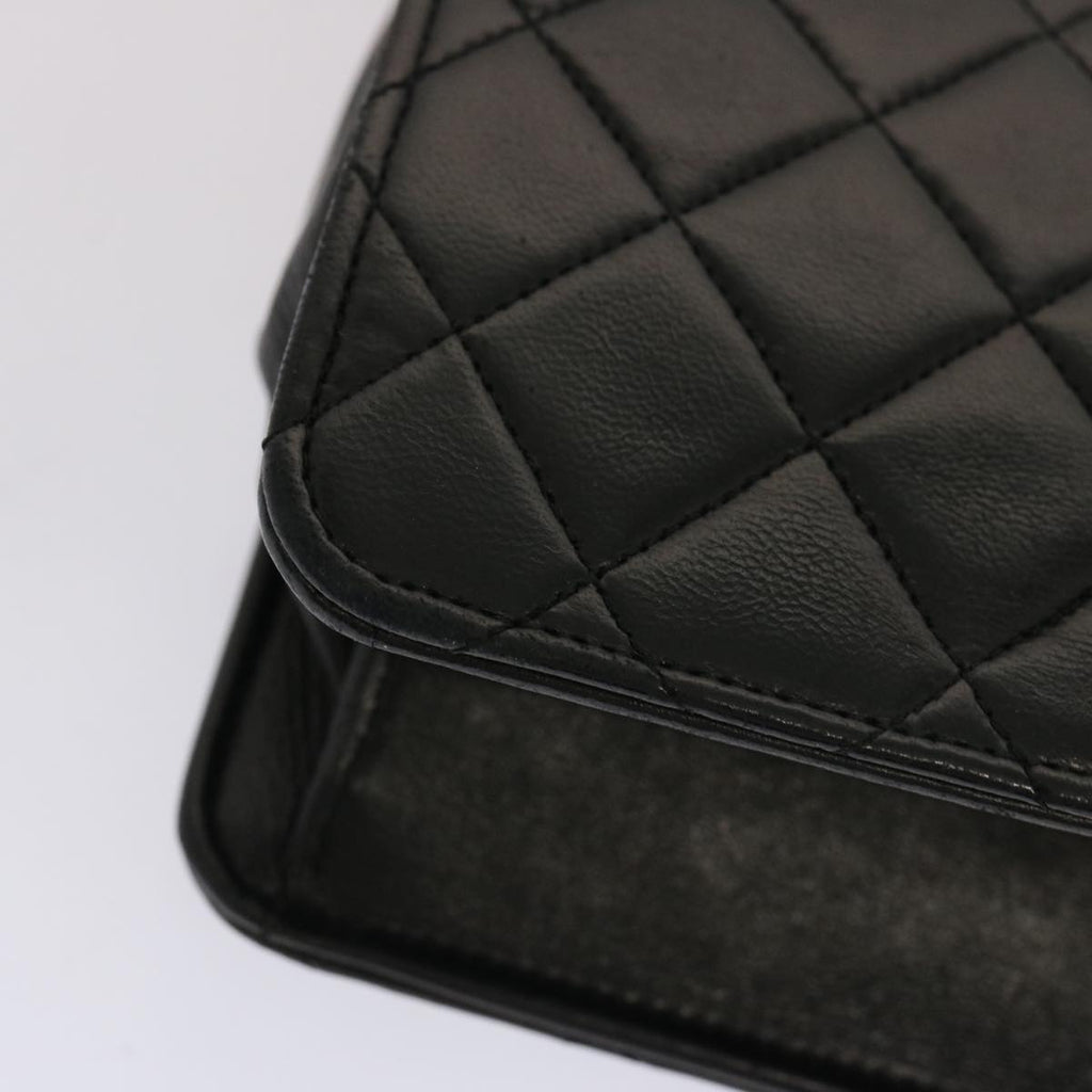 CHANEL Matelasse Chain Shoulder Bag Lamb Skin Black CC 69977A
