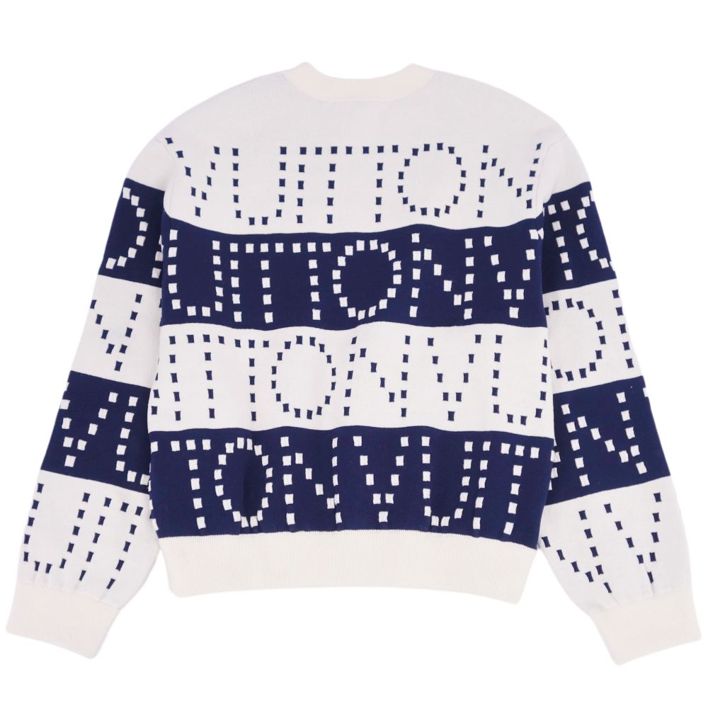 Louis Vuitton e 22SS   Chunky Strip Wool Tops  Made in Italy L White/Navy  Nitted