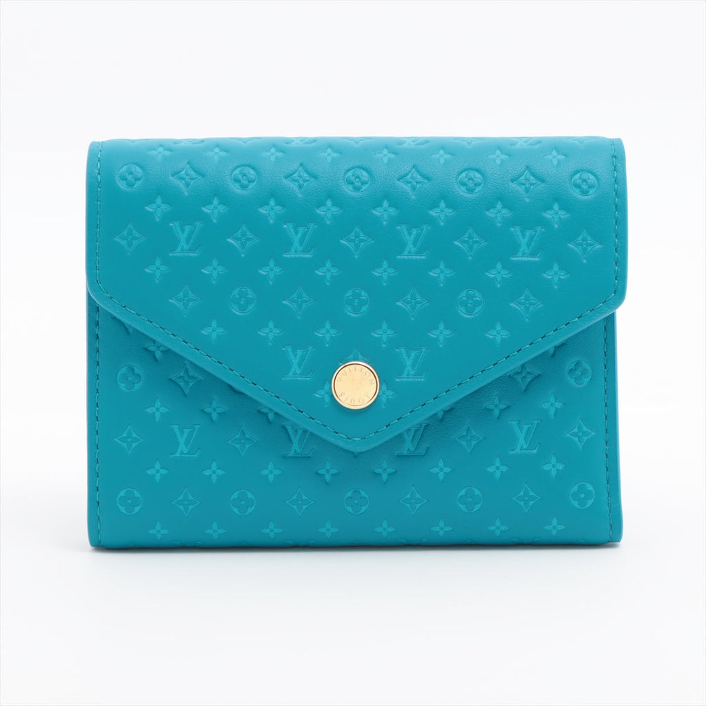 Louis Vuitton Nanograms Portefolio Victoria M82314 Blue Compact Wallet