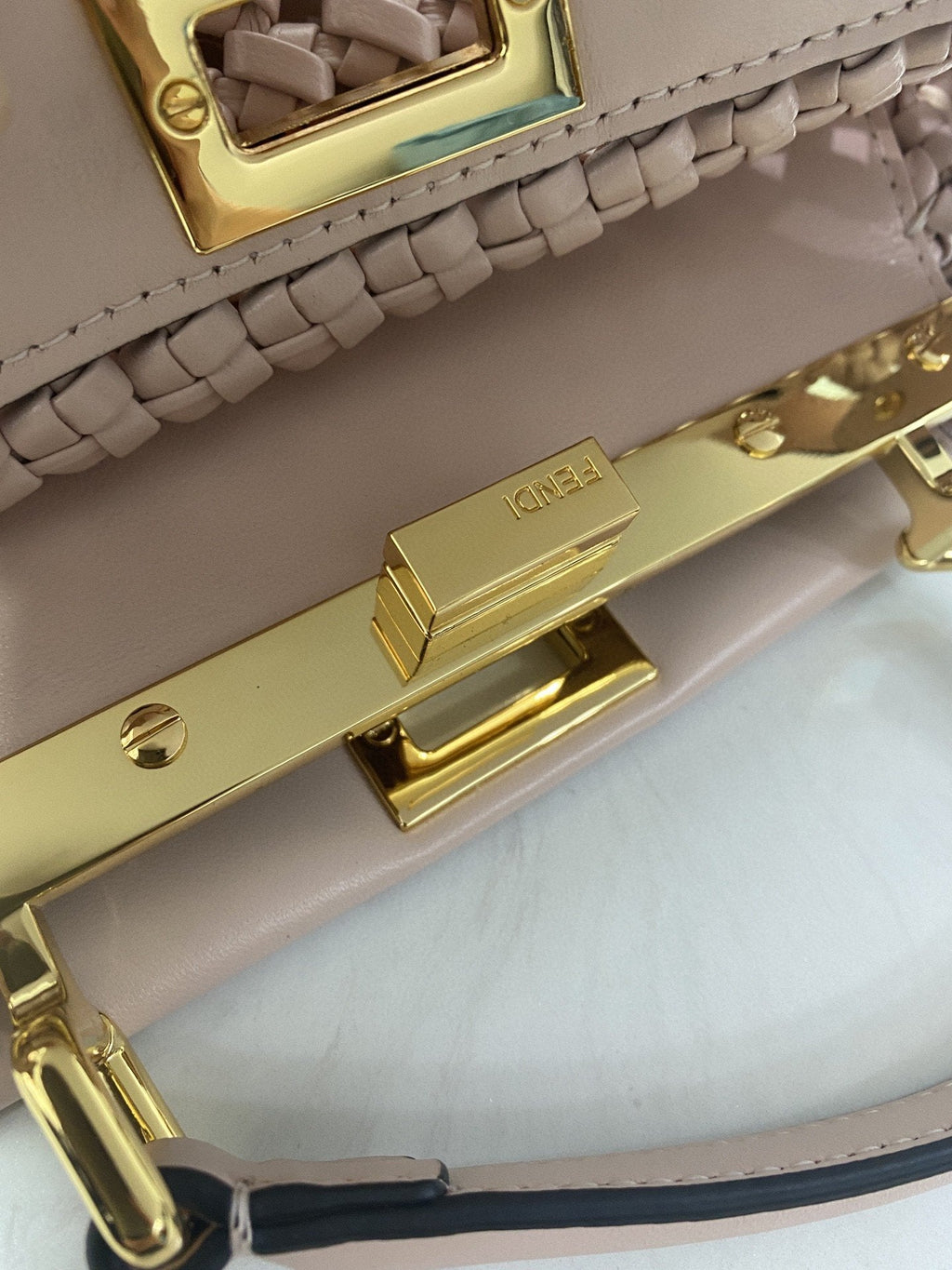 FI GlamI Mini Pale Pink Braided Bag For Woman 18cm/7in