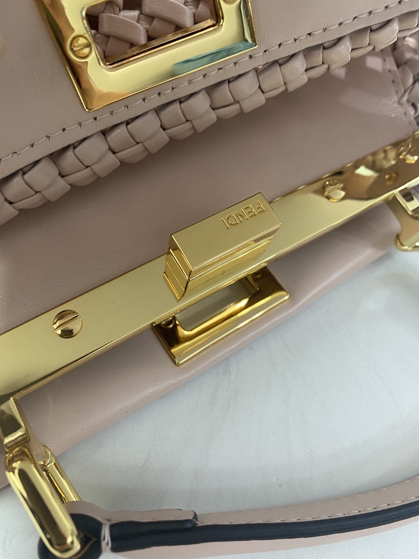 FI GlamI Mini Pale Pink Braided Bag For Woman 18cm/7in