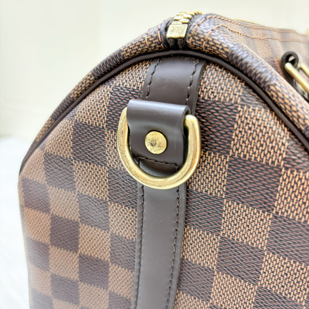 LV Speedy 30 Bandouliere in Damier Ebene Canvas GHW