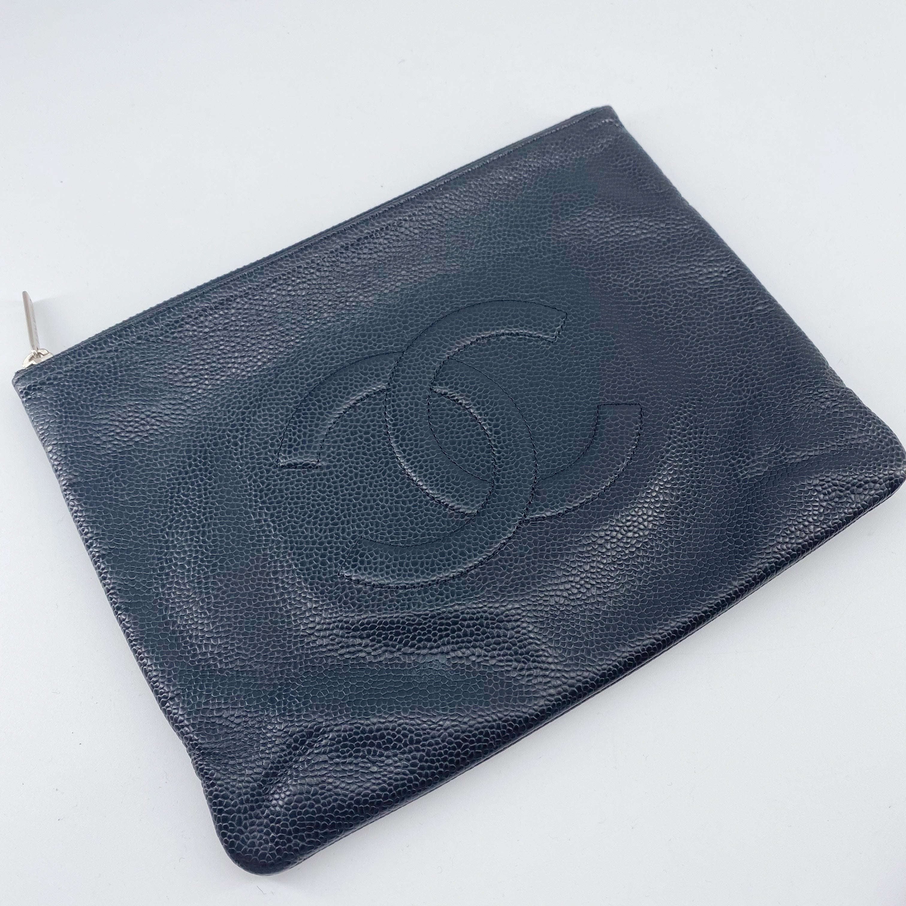 Chanel Black Leather Clutch