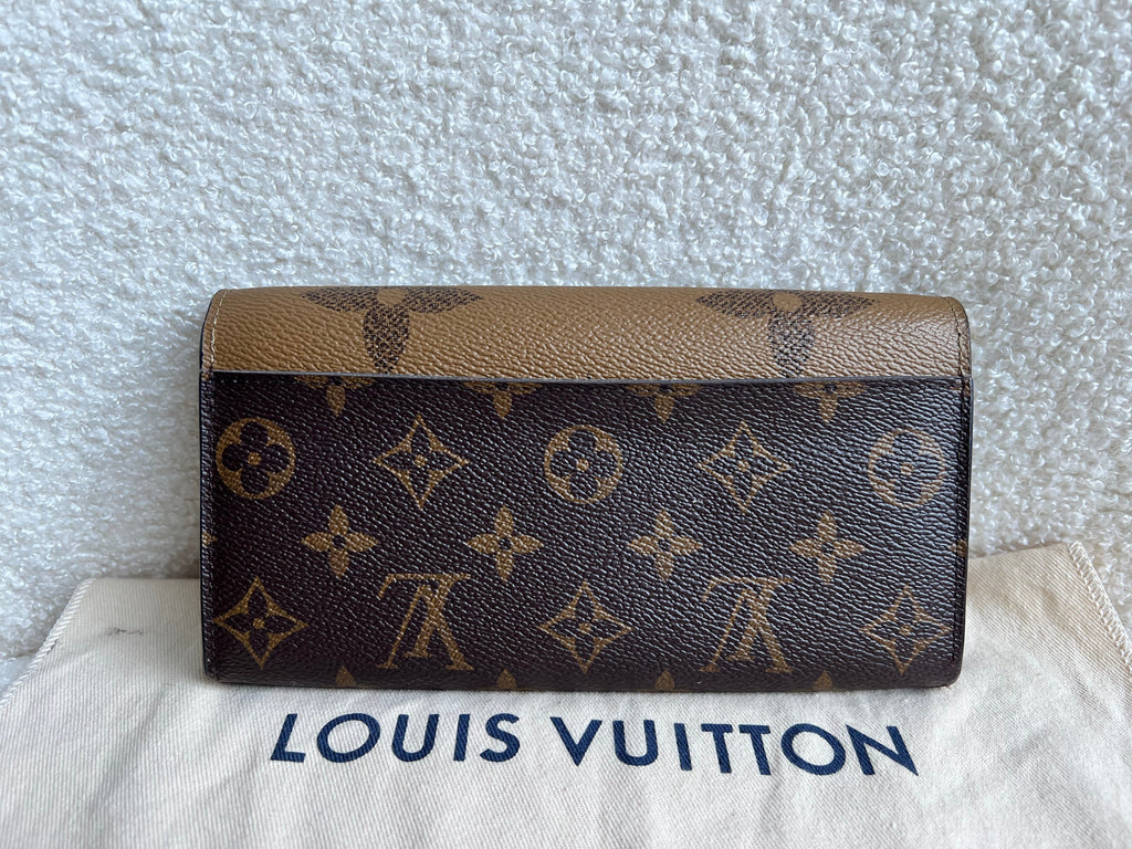 Louis Vuitton Sarah Wallet in reverse Monogram and Brown (RRP £550)