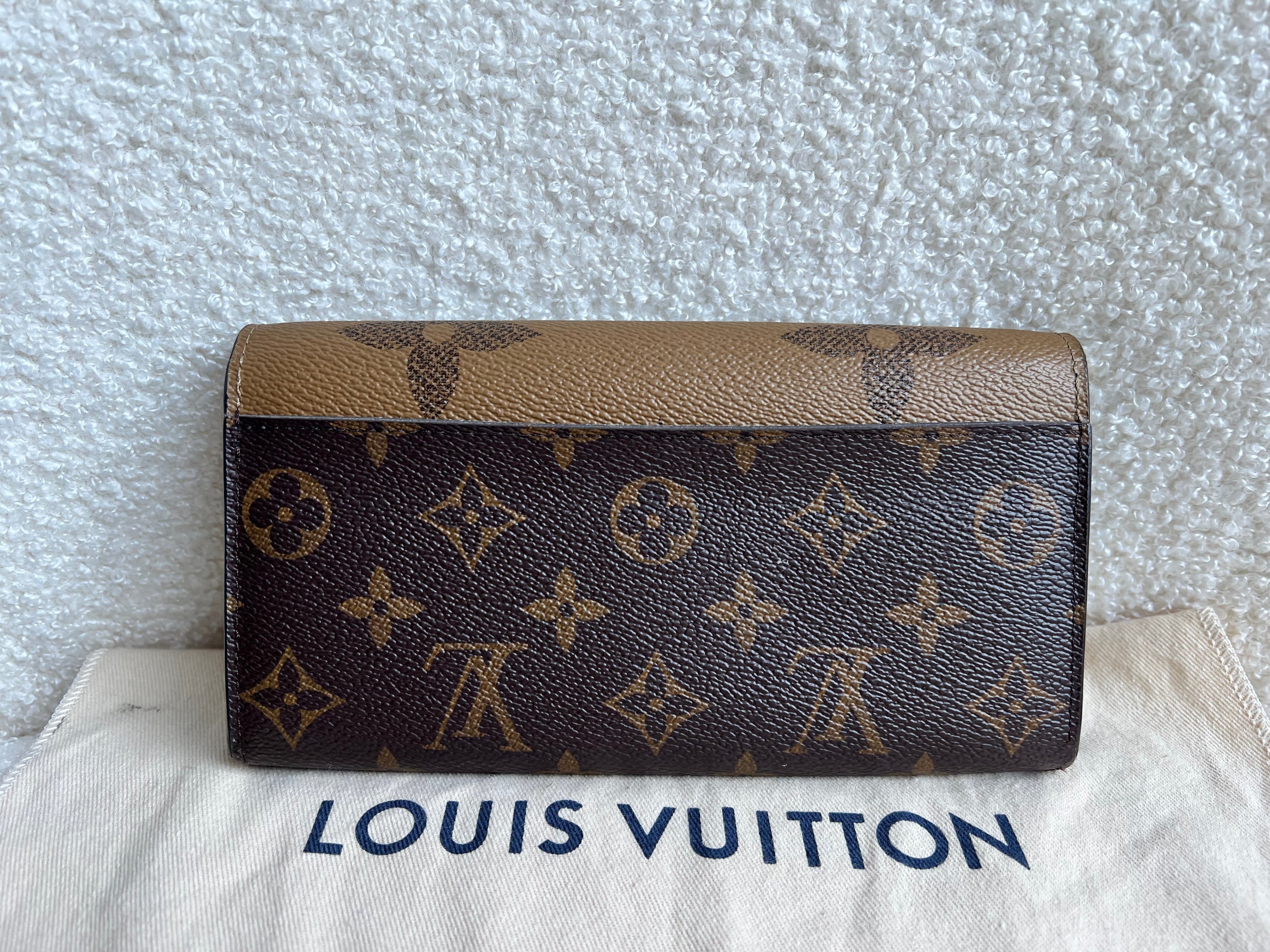 Louis Vuitton Sarah Wallet in reverse Monogram and Brown (RRP £550)