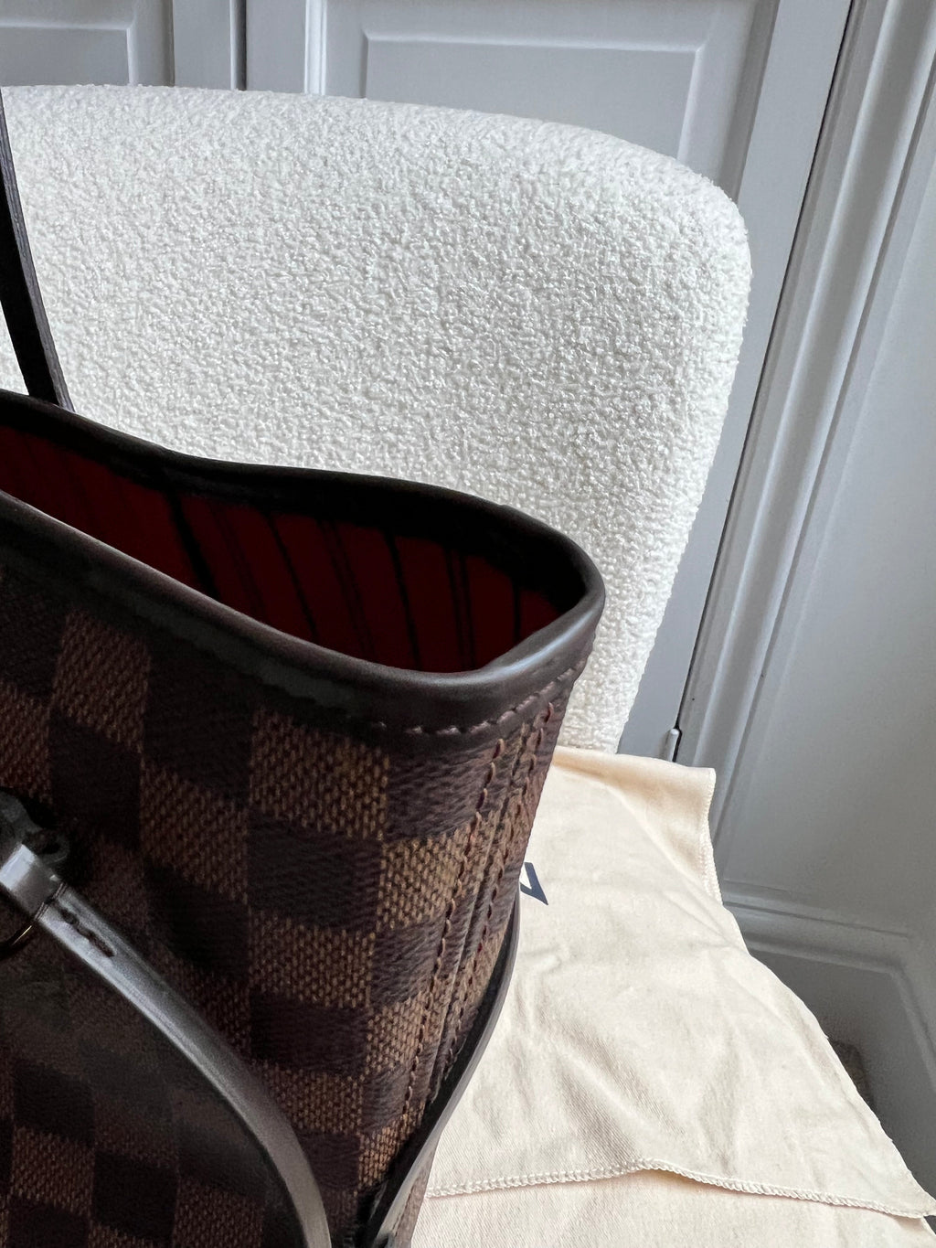 Louis Vuitton Neverfull MM Damier Ebene Cherry Interior (RRP £1,410)