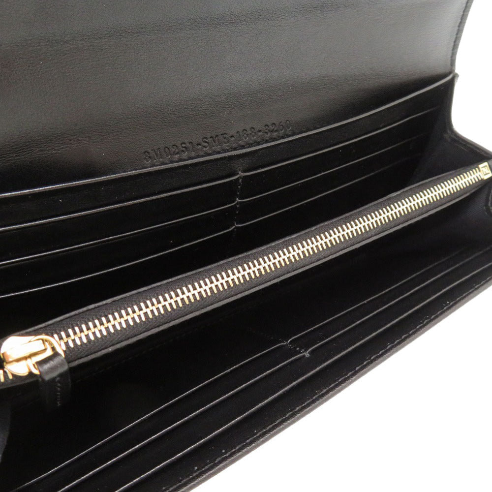 FENDI Long Wallet Purse 8M2051 leather black By The Way Continental Women Used