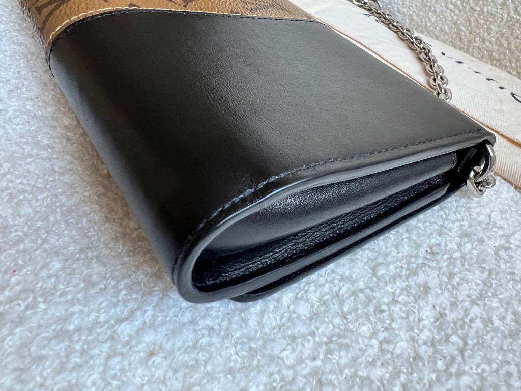 Louis Vuitton Reverse Monogram Studded Twist Chain Wallet