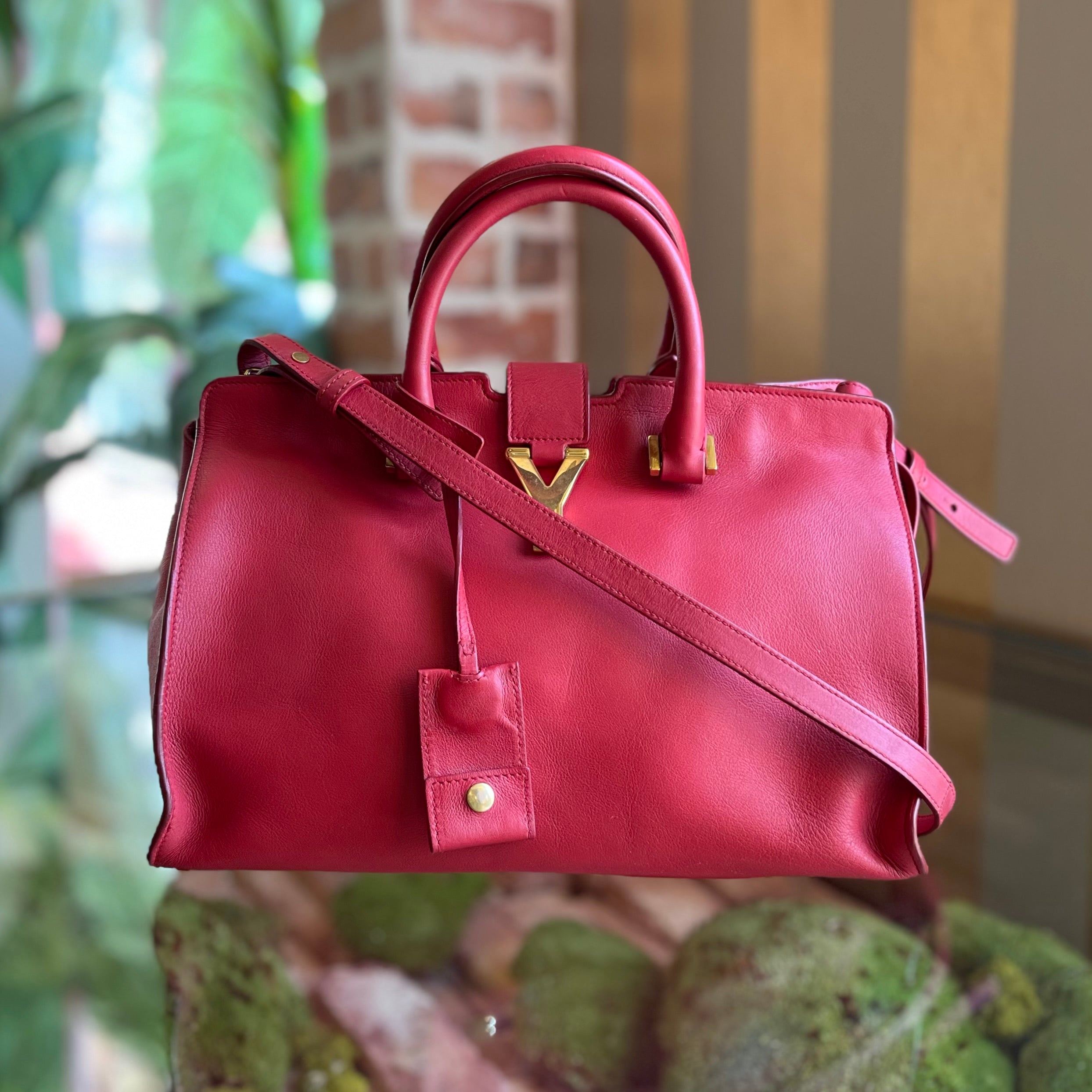 SAINT LAURENT Cabas ChYc Small Leather Two Way Tote