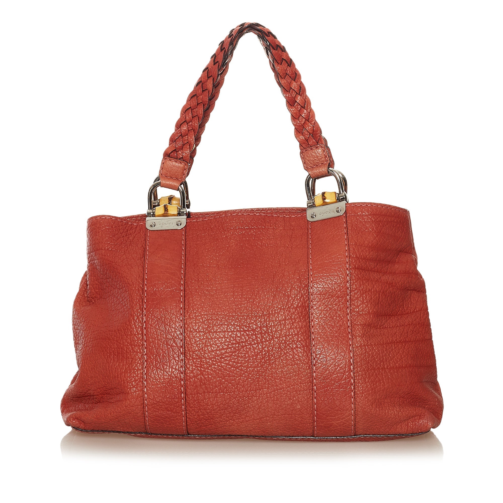 Gucci Bamboo Bar Tote Bag Red