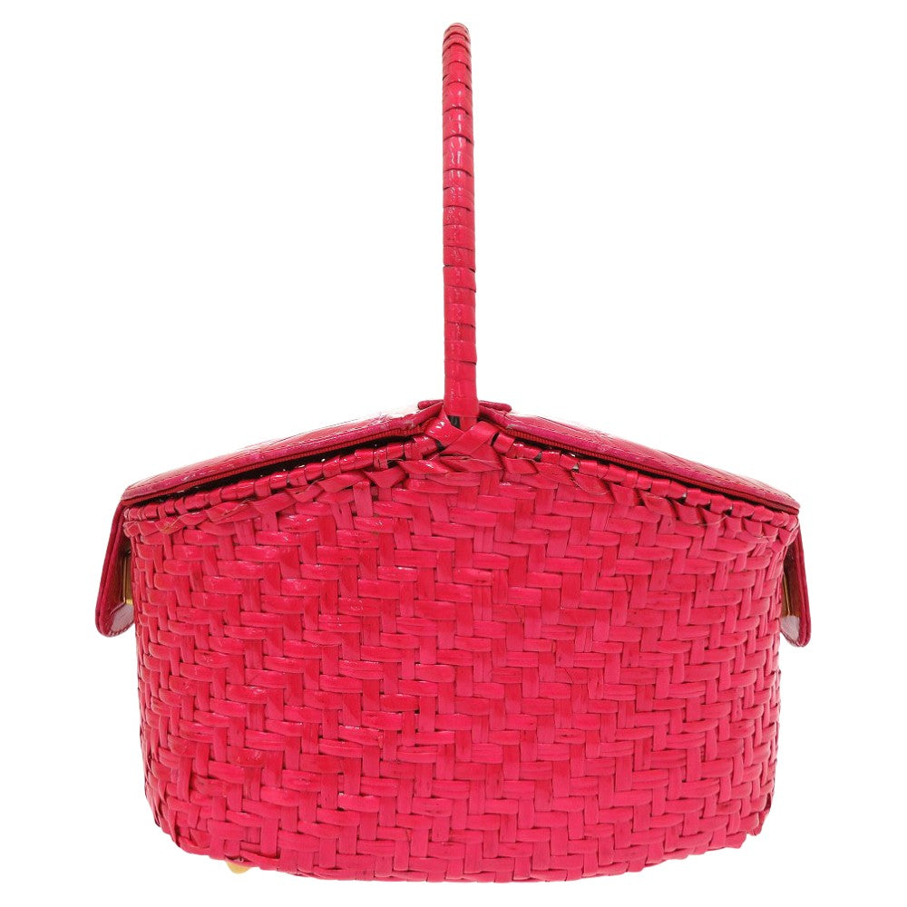 FENDI Handbag straw pink vanity bag