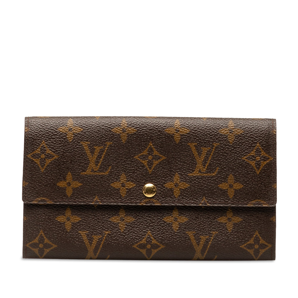 Brown Louis Vuitton Monogram Sarah Long Wallet