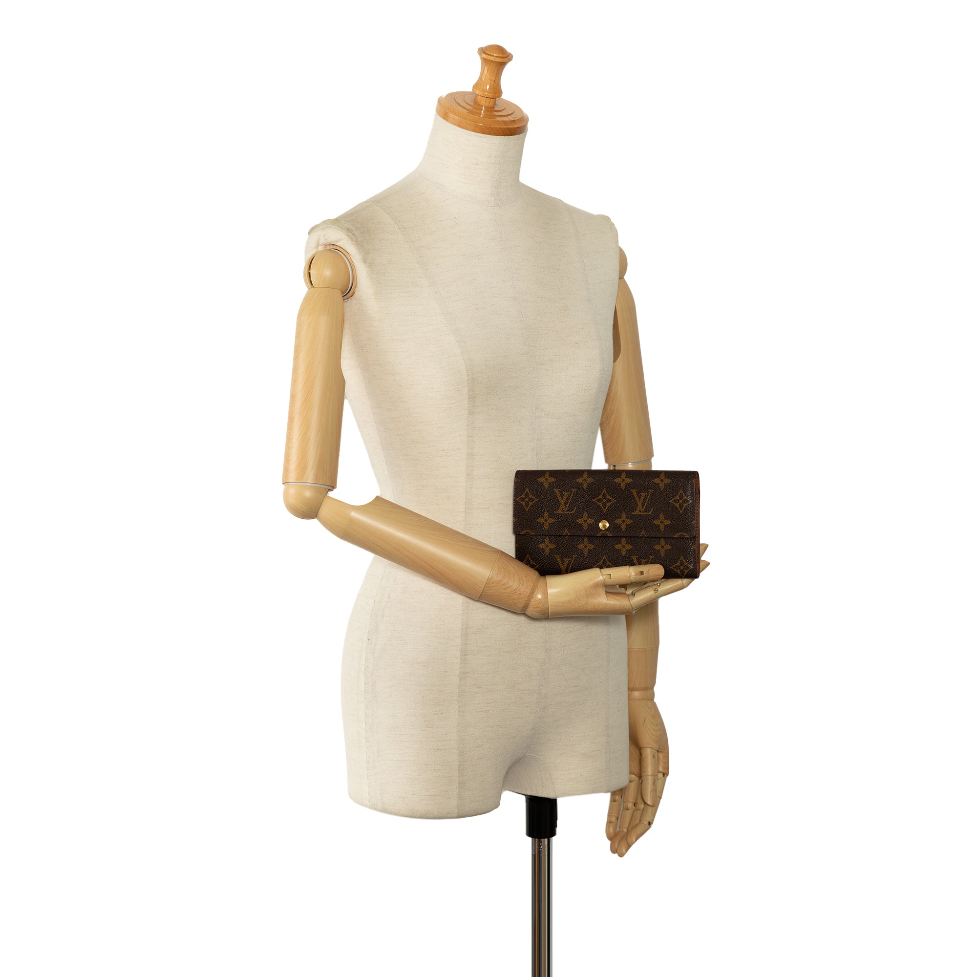 Brown Louis Vuitton Monogram Sarah Long Wallet
