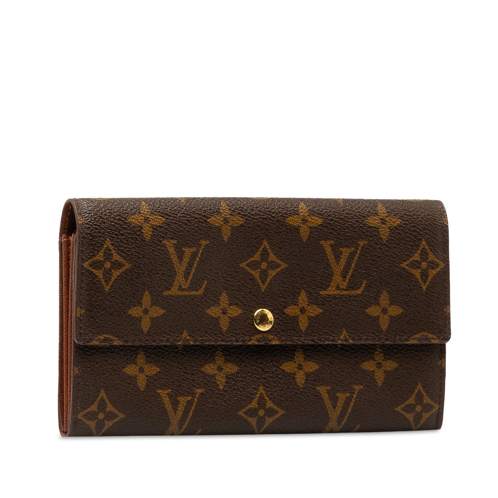 Brown Louis Vuitton Monogram Sarah Long Wallet