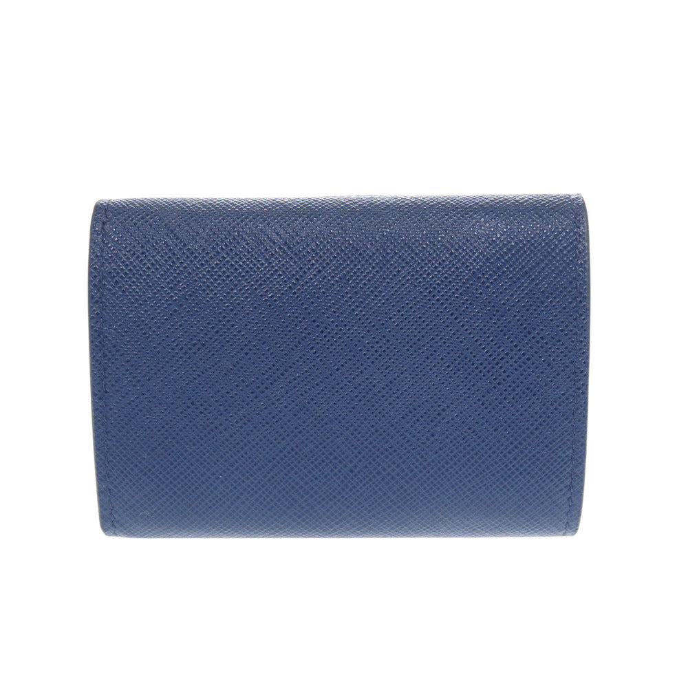 PRADA Tri-fold wallet 1MH021 leather blue Safiano Lux
