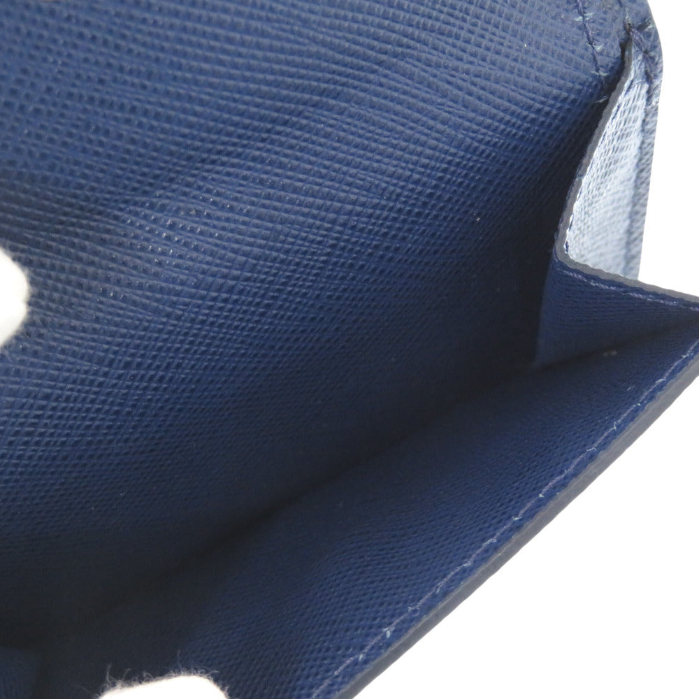 PRADA Tri-fold wallet 1MH021 leather blue Safiano Lux
