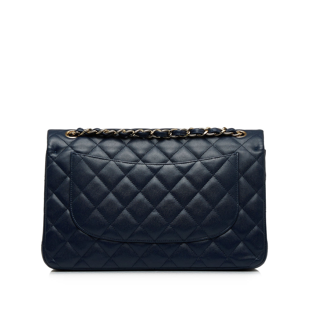 Chanel Classic Double Flap Jumbo Dark Blue Caviar gold