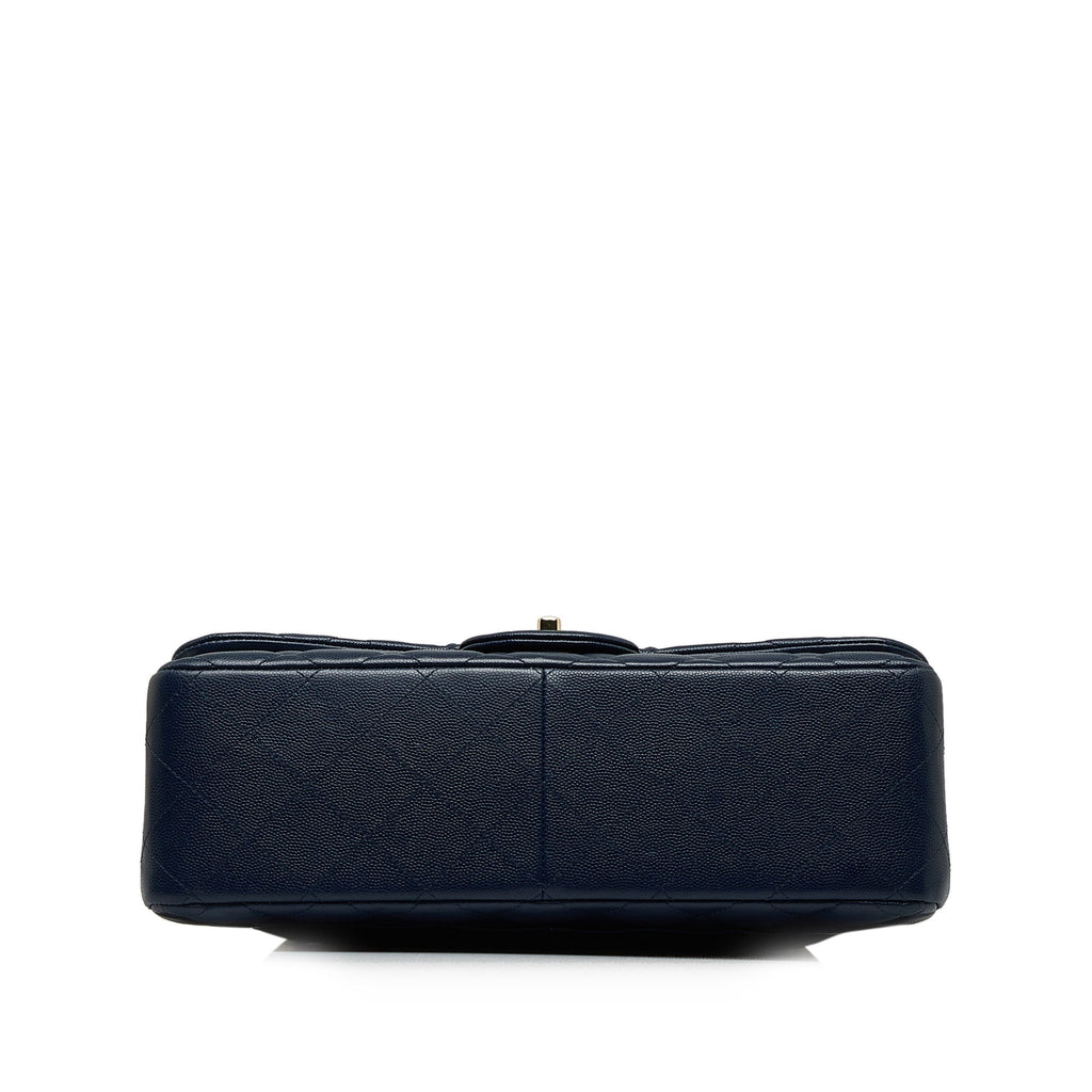 Chanel Classic Double Flap Jumbo Dark Blue Caviar gold