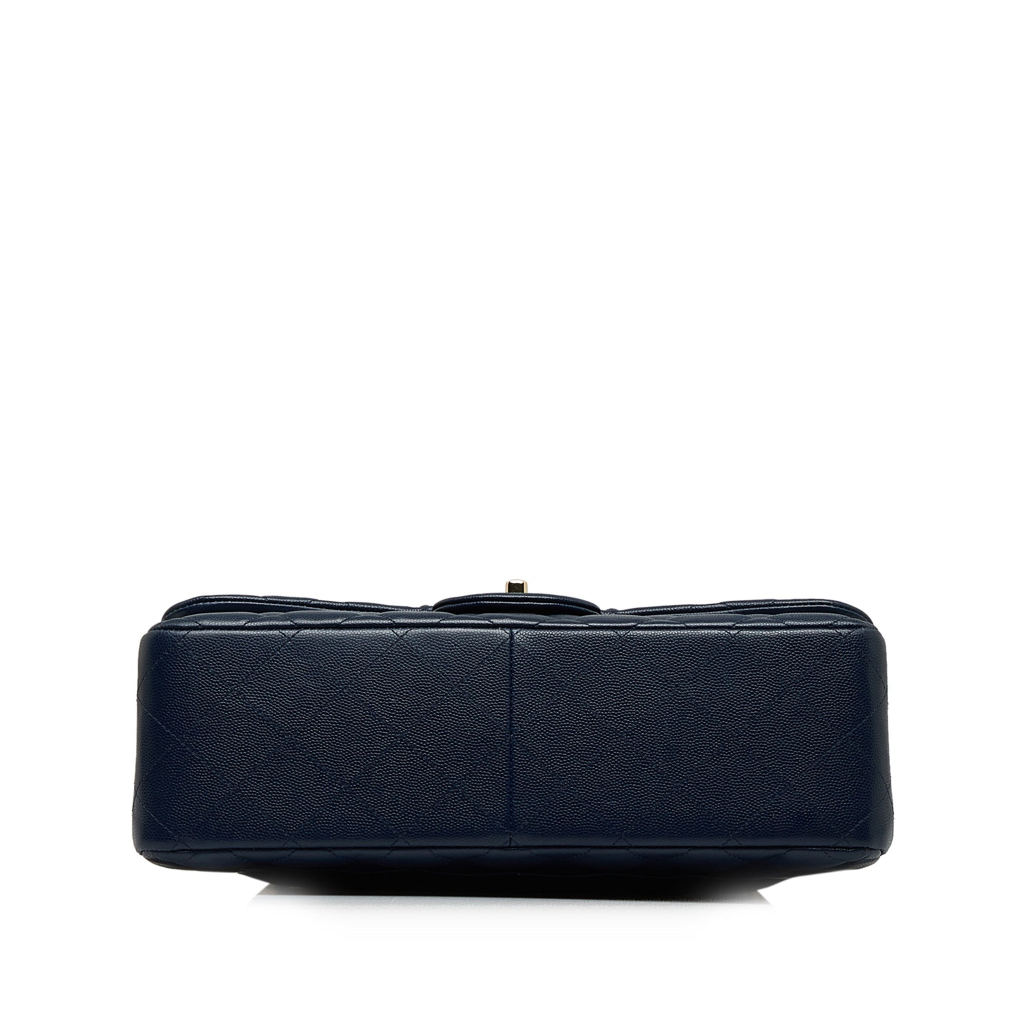 Chanel Classic Double Flap Jumbo Dark Blue Caviar gold
