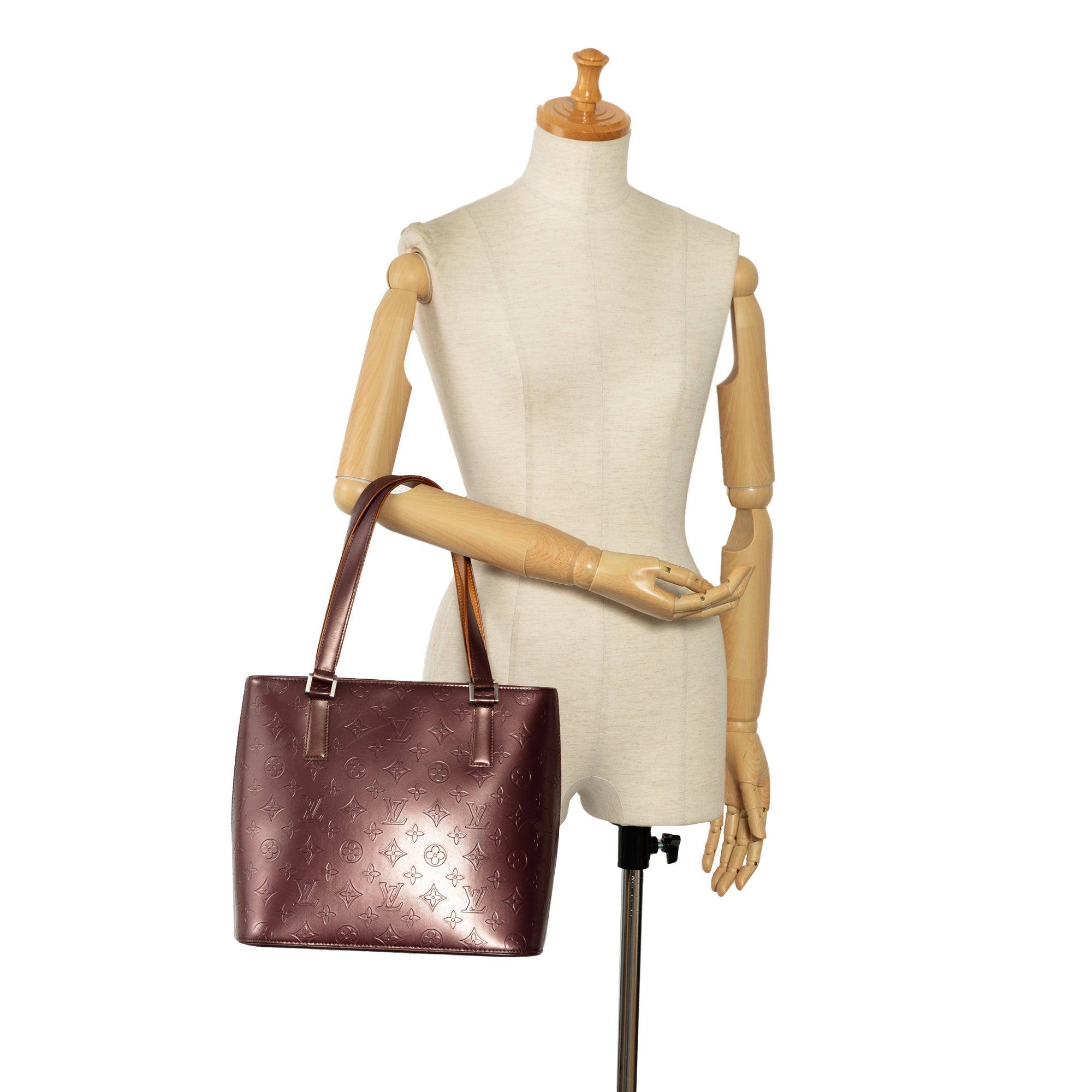 Red Louis Vuitton Monogram Mat Stockton Tote Bag