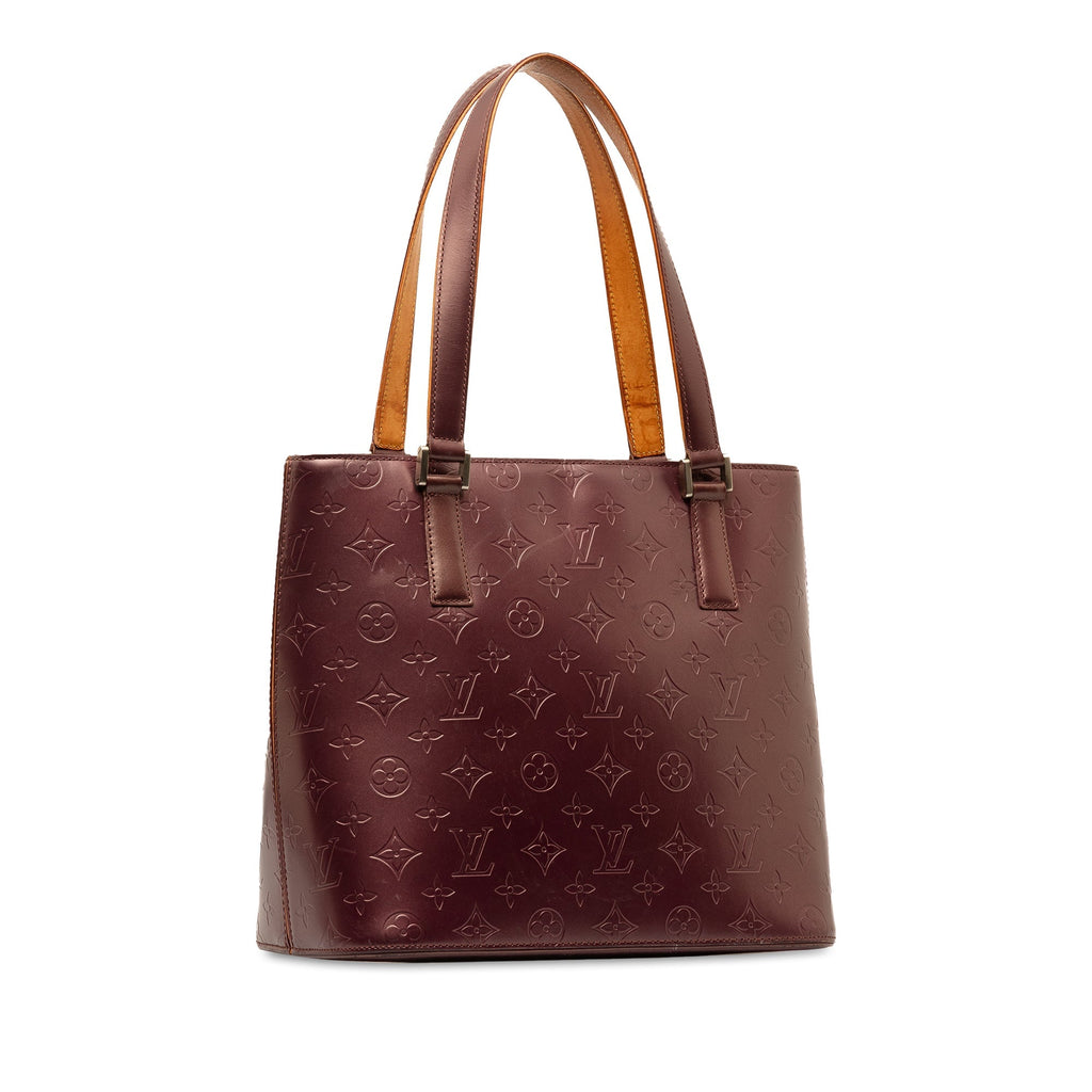 Red Louis Vuitton Monogram Mat Stockton Tote Bag